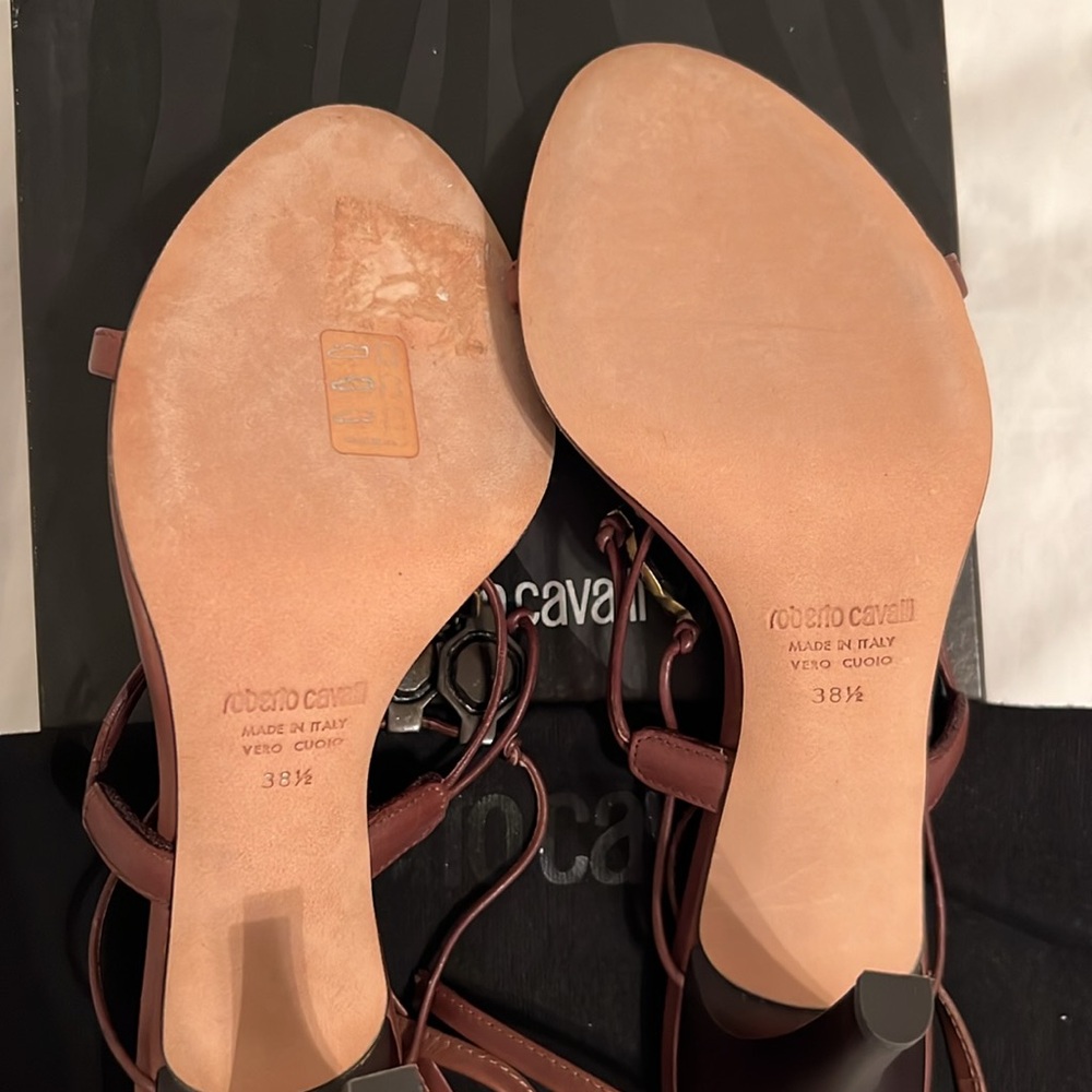Roberto Cavalli Brown Heels Size 38 1/2 NWT - Picture 9 of 15